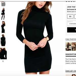 NWT! Lulu's black ribbed turtleneck minidress <3